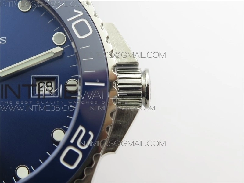 Conquest L3.840.4.56.6 Real Ceramic Bezel SS ZF 1:1 Best Edition Blue dial On Rubber Strap A2824